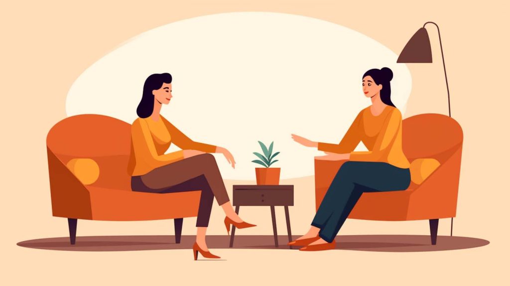 Therapist and patient at an anxiety treatment session