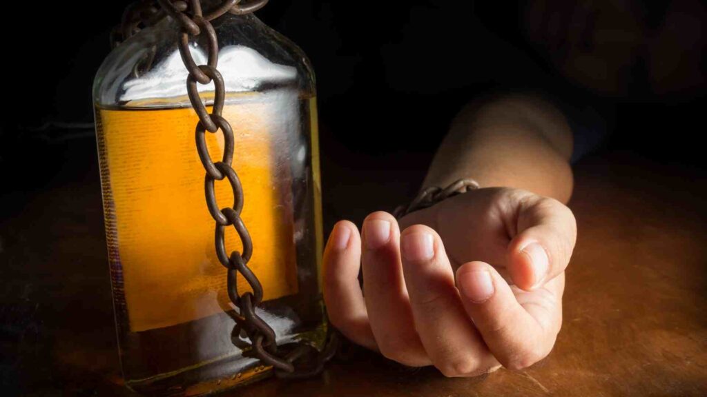 Representation of an addiction to alcohol