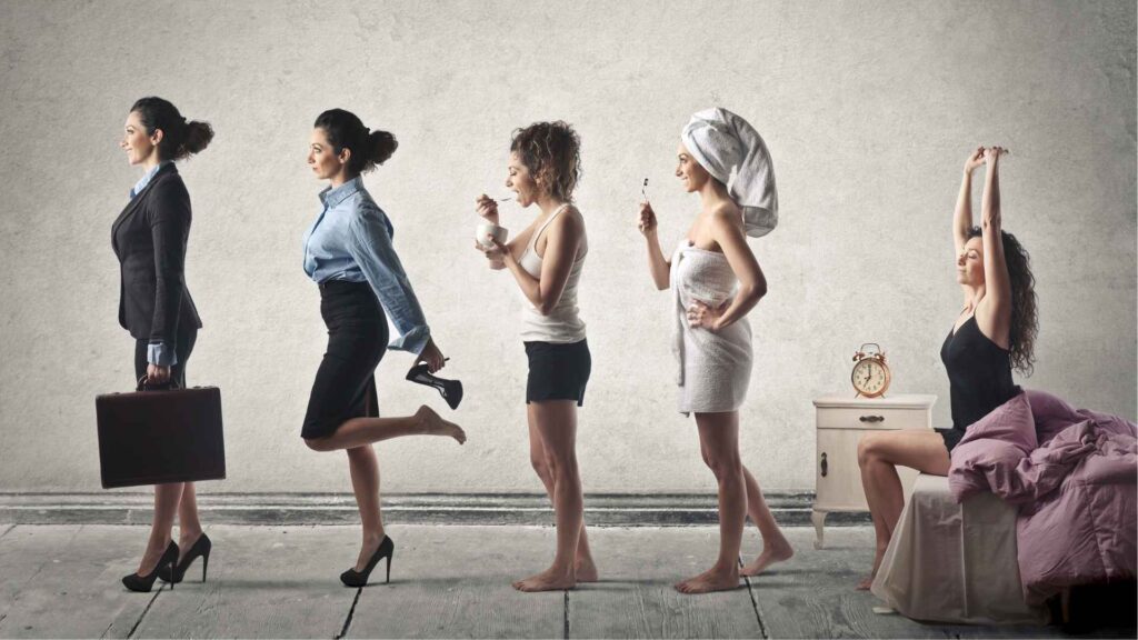 person starting a routine