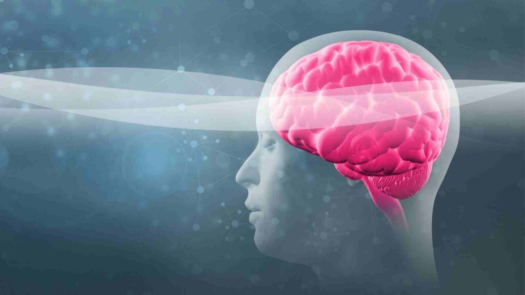 Brainwave going through a brain