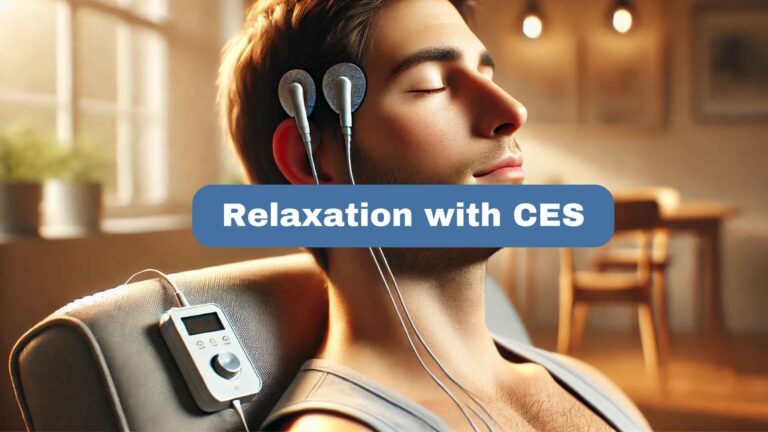 person relaxing with CES therapy